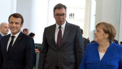 Утркивање Париза и Берлина са Вашингтоном око наставка дијалога: Вучић са Макроном и Меркеловом о КиМ Утркивање Париза и Берлина са Вашингтоном око наставка дијалога: Вучић са Макроном и Меркеловом о КиМ