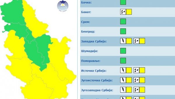 УПОЗОРЕЊЕ РХМЗ: Следи нагла промена времена - очекује се киша и грмљавина у овом делу Србије УПОЗОРЕЊЕ РХМЗ: Следи нагла промена времена - очекује се киша и грмљавина у овом делу Србије