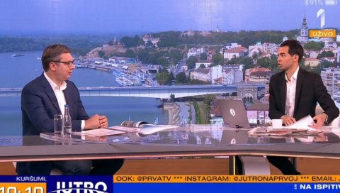 ПРЕДСЕДНИК ВУЧИЋ ГОСТОВАО У ЈУТРУ НА ПРВОЈ: Трамп може да се појави, али нећемо говорити о признању Косова ПРЕДСЕДНИК ВУЧИЋ ГОСТОВАО У ЈУТРУ НА ПРВОЈ: Трамп може да се појави, али нећемо говорити о признању Косова