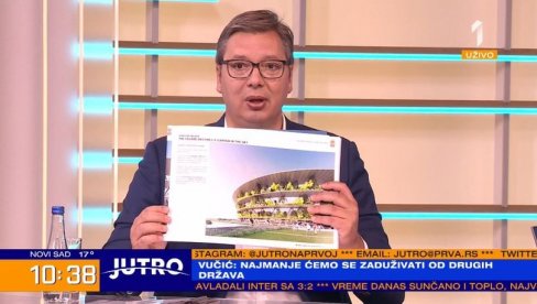 ВУЧИЋ УЖИВО ПОКАЗАО СЛИКУ НОВОГ НАЦИОНАЛНОГ СТАДИОНА: Ево како ће изгледати српски Вембли ВУЧИЋ УЖИВО ПОКАЗАО СЛИКУ НОВОГ НАЦИОНАЛНОГ СТАДИОНА: Ево како ће изгледати српски Вембли