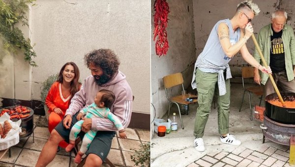 ПЕКУ ПАПРИКЕ, МЕШАЈУ АЈВАР: Сека Алексић и Тијана Дапчевић спремају зимницу ПЕКУ ПАПРИКЕ, МЕШАЈУ АЈВАР: Сека Алексић и Тијана Дапчевић спремају зимницу