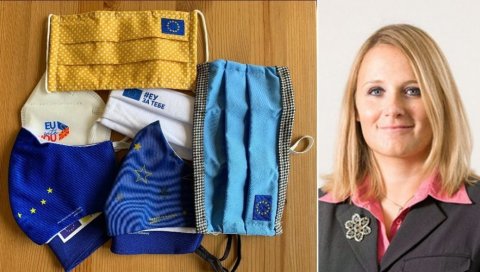 МАЈИНА КОЛЕКЦИЈА МАСКИ: Портпаролка ЕУ на путу сакупљала заштитна средства МАЈИНА КОЛЕКЦИЈА МАСКИ: Портпаролка ЕУ на путу сакупљала заштитна средства