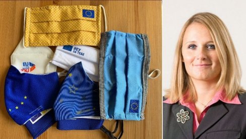MAJINA KOLEKCIJA MASKI: Portparolka EU na putu sakupljala zaštitna sredstva MAJINA KOLEKCIJA MASKI: Portparolka EU na putu sakupljala zaštitna sredstva