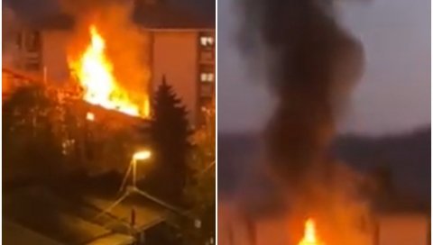 СТРАВИЧАН ПОЖАР У ТРСТЕНИКУ: Гори поткровље зграде, четири екипе су на терену (ВИДЕО) СТРАВИЧАН ПОЖАР У ТРСТЕНИКУ: Гори поткровље зграде, четири екипе су на терену (ВИДЕО)