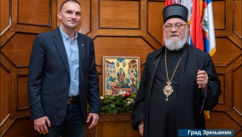 УПОЗНАВАЊЕ СА ГРАДОНАЧЕЛНИКОМ: Епископ Никанор у градској кући у Зрењанину УПОЗНАВАЊЕ СА ГРАДОНАЧЕЛНИКОМ: Епископ Никанор у градској кући у Зрењанину