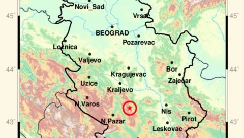 Ево где је био епицентар земљотреса који се осетио у Србији Ево где је био епицентар земљотреса који се осетио у Србији