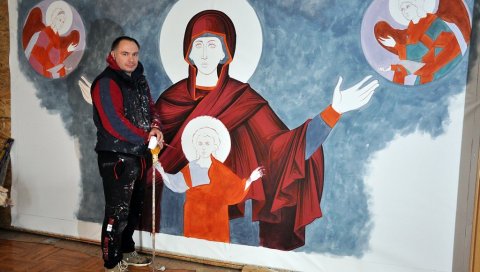 БОГОРОДИЦА ИДЕ У ПЕНСИЛВАНИЈУ: Иконописац Бранислав Шавија осликава цркве широм света (ФОТО) БОГОРОДИЦА ИДЕ У ПЕНСИЛВАНИЈУ: Иконописац Бранислав Шавија осликава цркве широм света (ФОТО)