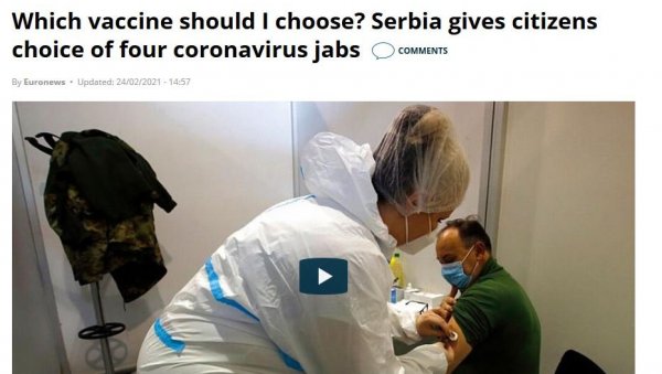И ЈУРОЊУЗ ХВАЛИ НАШУ ЗЕМЉУ: Србија једина у Европи где грађани бирају вакцину И ЈУРОЊУЗ ХВАЛИ НАШУ ЗЕМЉУ: Србија једина у Европи где грађани бирају вакцину