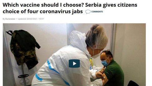 И ЈУРОЊУЗ ХВАЛИ НАШУ ЗЕМЉУ: Србија једина у Европи где грађани бирају вакцину И ЈУРОЊУЗ ХВАЛИ НАШУ ЗЕМЉУ: Србија једина у Европи где грађани бирају вакцину