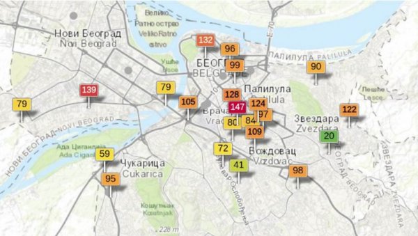 У ОВИМ ДЕЛОВИМА БЕОГРАДА ЈЕ ВАЗДУХ НАЈЗАГАЂЕНИЈИ: Осетљиве групе треба посебно да обрате пажњу У ОВИМ ДЕЛОВИМА БЕОГРАДА ЈЕ ВАЗДУХ НАЈЗАГАЂЕНИЈИ: Осетљиве групе треба посебно да обрате пажњу