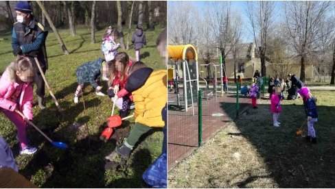 IMAMO SAMO JEDNU PLANETU ZEMLJU: Mališani u Žitištu sadili sadnice i uređivali prostor IMAMO SAMO JEDNU PLANETU ZEMLJU: Mališani u Žitištu sadili sadnice i uređivali prostor