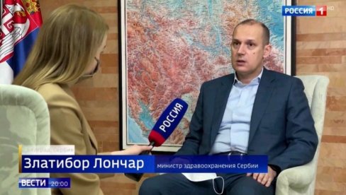 МИНИСТАР ЛОНЧАР ЗА РУСКЕ ВЕСТИ ТВ: Србија се сама борила за вакцине, без чекања да јој неко помогне МИНИСТАР ЛОНЧАР ЗА РУСКЕ ВЕСТИ ТВ: Србија се сама борила за вакцине, без чекања да јој неко помогне