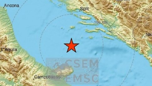 NOVI ZEMLJOTRES U JADRANSKOM MORU: Epicentar nedaleko od Visa, osetio se i u Dalmaciji NOVI ZEMLJOTRES U JADRANSKOM MORU: Epicentar nedaleko od Visa, osetio se i u Dalmaciji