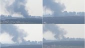 PRVE FOTOGAFIJE POŽARA U RAKOVICI: Gust crni dim se proteže iznad zapaljenog magazina (FOTO)