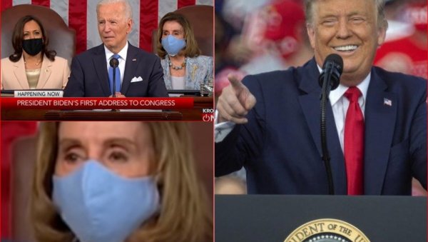 СВИ ВАКЦИНИСАНИ, А ОНЕ СЕ ГУШЕ! Трамп исмејао Камалу и Ненси Пелоси - Оне воле те маске! СВИ ВАКЦИНИСАНИ, А ОНЕ СЕ ГУШЕ! Трамп исмејао Камалу и Ненси Пелоси - Оне воле те маске!