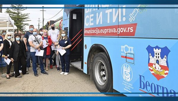 МОБИЛНИ ПУНКТ ЗА ВАКЦИНАЦИЈУ БИО НА АДИ: Весић - Потребно још 23.000 до половине вакцинисаних Београђана (ВИДЕО) МОБИЛНИ ПУНКТ ЗА ВАКЦИНАЦИЈУ БИО НА АДИ: Весић - Потребно још 23.000 до половине вакцинисаних Београђана (ВИДЕО)