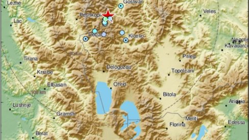 TRI ZEMLJOTRESA U SEVERNOJ MAKEDONIJI: Epicentar na potezu Tetovo - Gostivar TRI ZEMLJOTRESA U SEVERNOJ MAKEDONIJI: Epicentar na potezu Tetovo - Gostivar