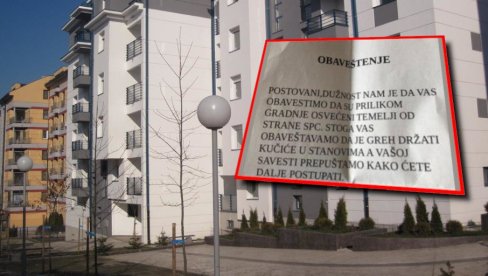 ЧУДНА ПОРУКА ОСВАНУЛА У ЗГРАДИ: Станари шокирани обавештењем - Црква је освештала темеље, то је грех... (ФОТО) ЧУДНА ПОРУКА ОСВАНУЛА У ЗГРАДИ: Станари шокирани обавештењем - Црква је освештала темеље, то је грех... (ФОТО)