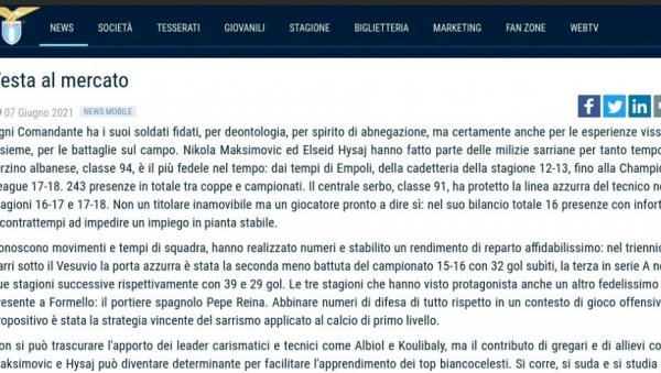 ЛАЦИО НАЈАВИО САРИЈА И ПОЈАЧАЊА ПА СЕ БРЗО СЕ ПОКАЈАО: „Обрисали“ Максимовића и Албанца (ФОТО) ЛАЦИО НАЈАВИО САРИЈА И ПОЈАЧАЊА ПА СЕ БРЗО СЕ ПОКАЈАО: „Обрисали“ Максимовића и Албанца (ФОТО)