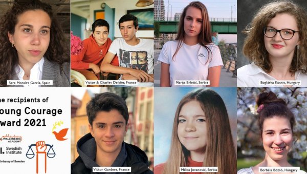 МЕЂУНАРОДНО ПРИЗНАЊЕ: Две девојке из Србије добитнице награде Млада храброст МЕЂУНАРОДНО ПРИЗНАЊЕ: Две девојке из Србије добитнице награде Млада храброст