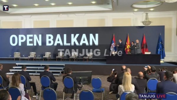 ОПЕН БАЛКАН (ОТВОРЕНИ БАЛКАН): Представљено ново име Мини Шенгена - Вучић, Заев и Рама потписали уговоре о регионалној сарадњи ОПЕН БАЛКАН (ОТВОРЕНИ БАЛКАН): Представљено ново име Мини Шенгена - Вучић, Заев и Рама потписали уговоре о регионалној сарадњи
