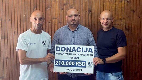 ДОНАЦИЈА ВРШАЧКОГ УЛТРАМАРАТОНЦА: Себастијан Сава уплатио 210.000 динара Дечјем одељењу ДОНАЦИЈА ВРШАЧКОГ УЛТРАМАРАТОНЦА: Себастијан Сава уплатио 210.000 динара Дечјем одељењу