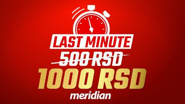 КАД МЕРИДИАН ЧАСТИ - СВИ ДОБИЈАЈУ! Преузми 1.000 РСД, одиграј тикет и постани милионер! КАД МЕРИДИАН ЧАСТИ - СВИ ДОБИЈАЈУ! Преузми 1.000 РСД, одиграј тикет и постани милионер!