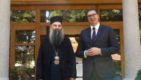 SUSRET U PATRIJARŠIJI: Vučić i patrijarh Porfirije razgovarali o učešću države u dovršenju Hrama Svetog Save SUSRET U PATRIJARŠIJI: Vučić i patrijarh Porfirije razgovarali o učešću države u dovršenju Hrama Svetog Save