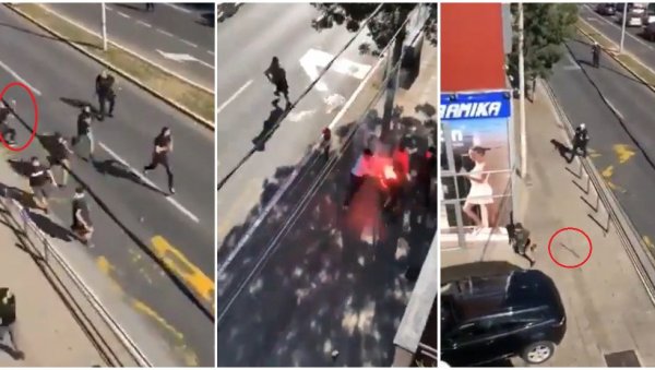 СТРАШАН СНИМАК ИЗ БЕОГРАДА Брутална туча навијача, пржење бакљом, штангле, напад на полицију... (ВИДЕО) СТРАШАН СНИМАК ИЗ БЕОГРАДА Брутална туча навијача, пржење бакљом, штангле, напад на полицију... (ВИДЕО)