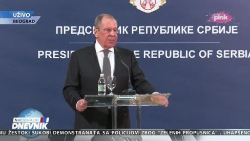 ЛАВРОВ ОЧИТАО ЛЕКЦИЈУ ЕУ ЗБОГ СРБИЈЕ: Није на част Бриселу попустљивост према Приштини (ВИДЕО) ЛАВРОВ ОЧИТАО ЛЕКЦИЈУ ЕУ ЗБОГ СРБИЈЕ: Није на част Бриселу попустљивост према Приштини (ВИДЕО)