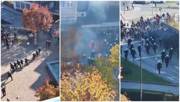 ХАОС У КРАГУЈЕВЦУ: Стотине хулигана и полицајаца у великом сукобу (ВИДЕО) ХАОС У КРАГУЈЕВЦУ: Стотине хулигана и полицајаца у великом сукобу (ВИДЕО)