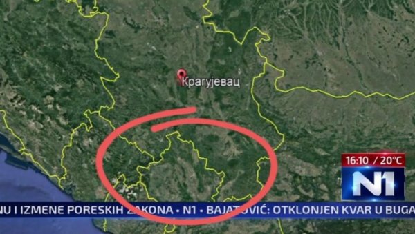 ПРОВОКАЦИЈА НА ТЕЛЕВИЗИЈИ Н1: Опет признају лажну државу Косово (ФОТО) ПРОВОКАЦИЈА НА ТЕЛЕВИЗИЈИ Н1: Опет признају лажну државу Косово (ФОТО)