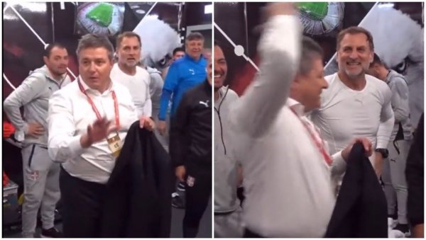 ШТА РАДИТЕ ТО?! Пикси шокирао фудбалере Србије, прекинуо им славље, а онда... (ВИДЕО) ШТА РАДИТЕ ТО?! Пикси шокирао фудбалере Србије, прекинуо им славље, а онда... (ВИДЕО)