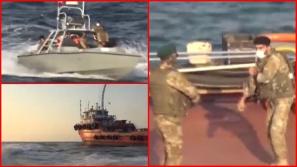 ИРАНЦИ ОБЈАВИЛИ СНИМАК ОПЕРАЦИЈЕ: Гардисти упали на танкер крцат горивом, цела посада ухапшена (ВИДЕО) ИРАНЦИ ОБЈАВИЛИ СНИМАК ОПЕРАЦИЈЕ: Гардисти упали на танкер крцат горивом, цела посада ухапшена (ВИДЕО)