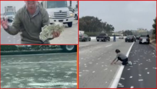 ХАОС НА АУТО-ПУТУ: Испао новац из блиндираног комбија, народ навалио погледајте како то изгледа (ВИДЕО) ХАОС НА АУТО-ПУТУ: Испао новац из блиндираног комбија, народ навалио погледајте како то изгледа (ВИДЕО)