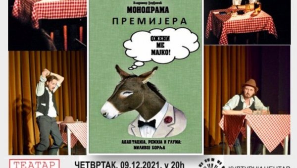 МОНОДРАМА О МУЦИ МЛАДИЋА СА СЕЛА: Ожени ме мајко на сцени КЦ Чукарица МОНОДРАМА О МУЦИ МЛАДИЋА СА СЕЛА: Ожени ме мајко на сцени КЦ Чукарица