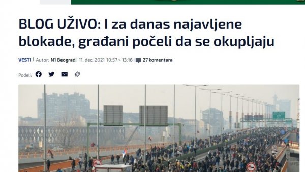 МАНИПУЛАЦИЈА: Медији блиски Драгану Ђиласу представљају лажну слику данашњих протеста (ФОТО) МАНИПУЛАЦИЈА: Медији блиски Драгану Ђиласу представљају лажну слику данашњих протеста (ФОТО)