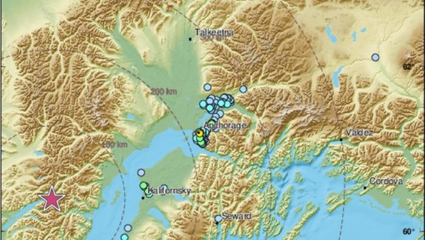 СНАЖАН ЗЕМЉОТРЕС НА АЉАСЦИ: Није издато упозорење на цунами