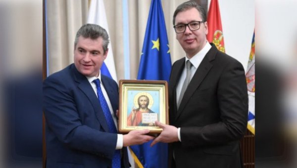 ВУЧИЋ СЕ САСТАО СА СЛУЦКИМ: Председник примио важног госта из Руске Федерације (ФОТО) ВУЧИЋ СЕ САСТАО СА СЛУЦКИМ: Председник примио важног госта из Руске Федерације (ФОТО)