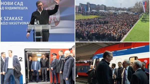 БРЗИ ВОЗ СОКО СТИГАО У НОВИ САД Вучић: Народе, честитам вам ову брзу пругу (ФОТО/ВИДЕО) БРЗИ ВОЗ СОКО СТИГАО У НОВИ САД Вучић: Народе, честитам вам ову брзу пругу (ФОТО/ВИДЕО)