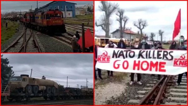 НАТО УБИЦЕ, ИДИТЕ КУЋИ! Грчки комунисти блокирали воз крцат оружјем и оклопним возилима за Украјину (ВИДЕО) НАТО УБИЦЕ, ИДИТЕ КУЋИ! Грчки комунисти блокирали воз крцат оружјем и оклопним возилима за Украјину (ВИДЕО)