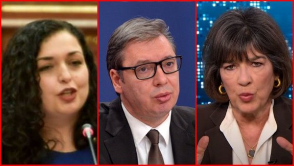 НАПАД НА СРБИЈУ И ВУЧИЋА СА СИ-ЕН-ЕНА: Вјоса Османи се жалила Кристијани Аманпур на Србију, смета јој доследна политика наше земље НАПАД НА СРБИЈУ И ВУЧИЋА СА СИ-ЕН-ЕНА: Вјоса Османи се жалила Кристијани Аманпур на Србију, смета јој доследна политика наше земље