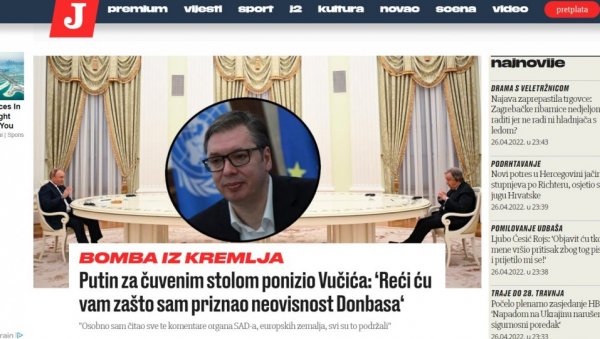СИНХРОНИЗОВАНА КАМПАЊА ЗАГРЕБА И САРАЈЕВА: Послужили се Путином да наштете Србији и Вучићу СИНХРОНИЗОВАНА КАМПАЊА ЗАГРЕБА И САРАЈЕВА: Послужили се Путином да наштете Србији и Вучићу