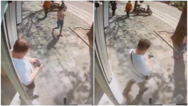 КРАЂА УСРЕД БЕЛА ДАНА У БЕОГРАДУ: Мушкарац изашао из мењачнице, пљачкаш му пришао с леђа и из торбе извукао пун новчаник (ВИДЕО) КРАЂА УСРЕД БЕЛА ДАНА У БЕОГРАДУ: Мушкарац изашао из мењачнице, пљачкаш му пришао с леђа и из торбе извукао пун новчаник (ВИДЕО)