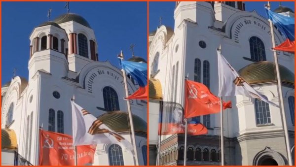 ЦРКВА У ЈЕКАТЕРИНБУРГУ МИРИ СОВЈЕТСКУ И ЦАРСКУ РУСИЈУ: На месту где су убијени Романови вијори се застава са амблемом З (ВИДЕО) ЦРКВА У ЈЕКАТЕРИНБУРГУ МИРИ СОВЈЕТСКУ И ЦАРСКУ РУСИЈУ: На месту где су убијени Романови вијори се застава са амблемом З (ВИДЕО)