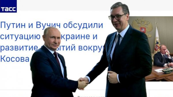 РАЗГОВОР ВУЧИЋА И ПУТИНА УДАРНА ВЕСТ У РУСКИМ МЕДИЈИМА: Председници Србије и Русије договорили цену гаса, причали о Косову и Украјини РАЗГОВОР ВУЧИЋА И ПУТИНА УДАРНА ВЕСТ У РУСКИМ МЕДИЈИМА: Председници Србије и Русије договорили цену гаса, причали о Косову и Украјини