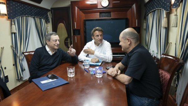 ЕВРОПСКИ ЛИДЕРИ У УКРАЈИНИ: Посета Макрона, Драгија и Шолца као подршка Кијеву пред одлуку Брисела о кандидатури ЕВРОПСКИ ЛИДЕРИ У УКРАЈИНИ: Посета Макрона, Драгија и Шолца као подршка Кијеву пред одлуку Брисела о кандидатури