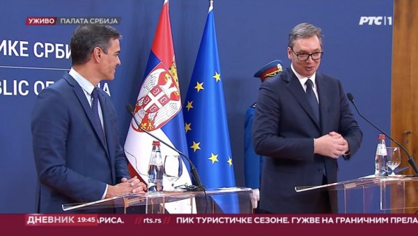 ПЕДРО САНЧЕЗ У СРБИЈИ: Вучић о састанку са шпанским премијером - Велико и истинско пријатељство две земље (ВИДЕО) ПЕДРО САНЧЕЗ У СРБИЈИ: Вучић о састанку са шпанским премијером - Велико и истинско пријатељство две земље (ВИДЕО)