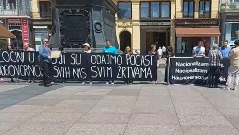 ODATI POČAST I SRPSKIM ŽRTVAMA: Antiratni protest na Trgu bana Jelačića
