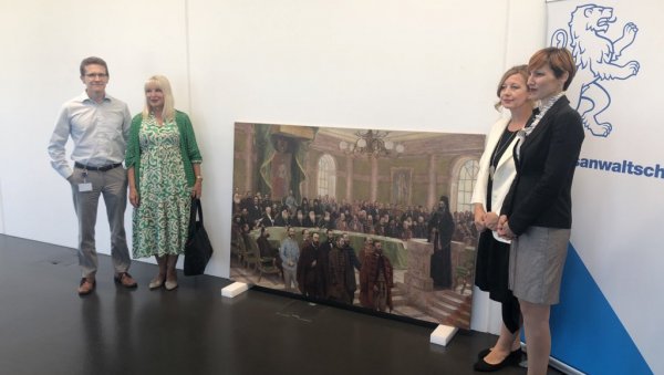 УКРАДЕНА СЛИКА СЕ ВРАЋА У СРБИЈУ: Благовештенски сабор 1861. године у Музеју Војводине УКРАДЕНА СЛИКА СЕ ВРАЋА У СРБИЈУ: Благовештенски сабор 1861. године у Музеју Војводине